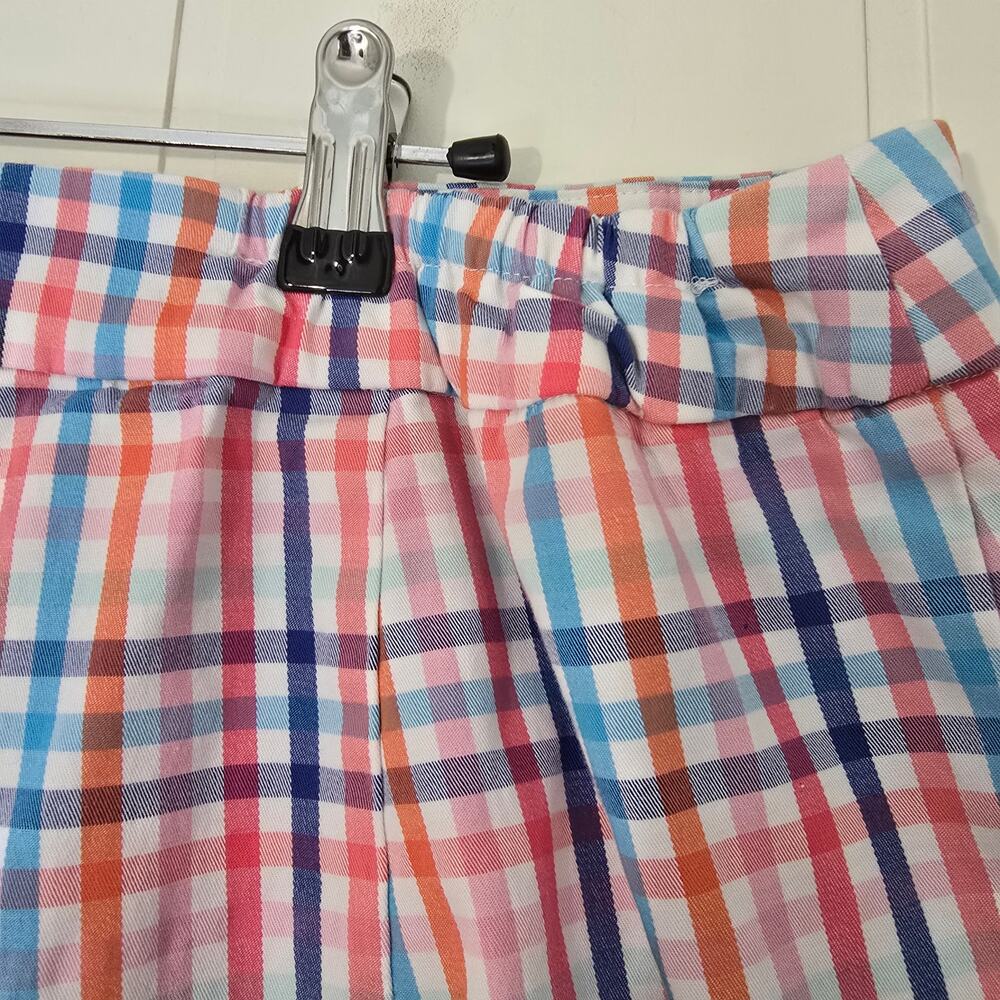 Talbots Check Plaid Skort Shorts Gingham Multi Color Stretch Size 14W - Picture 2 of 9